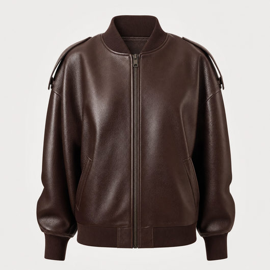 Elmswell oversized bomberjack van kunstleer
