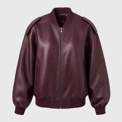 Elmswell oversized bomberjack van kunstleer