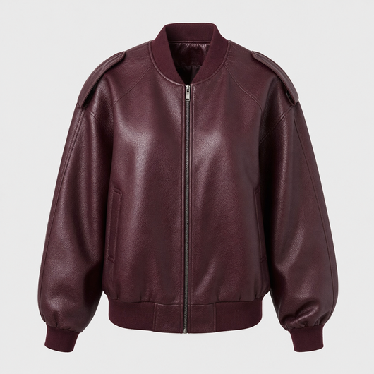 Elmswell oversized bomberjack van kunstleer