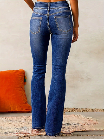 Greta | Dames jeans met hoge taille en wijde pijp