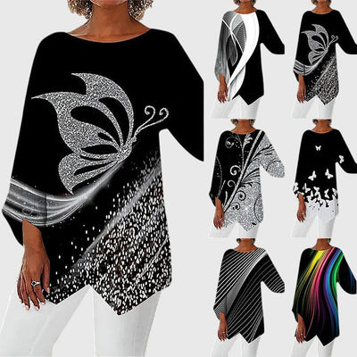 Alayah elegante top met ronde hals