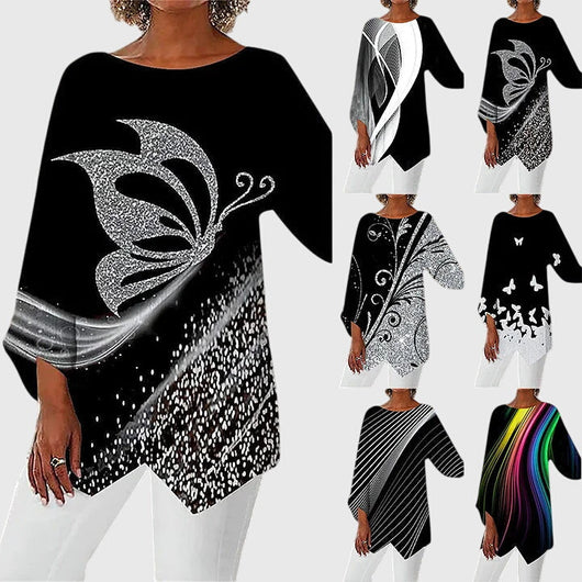 Alayah elegante top met ronde hals