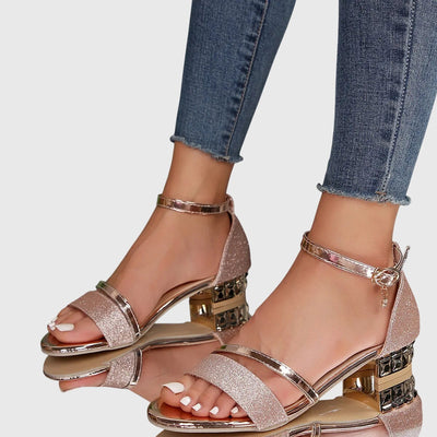 Helga | Dames sandalen met open neus en blokhak