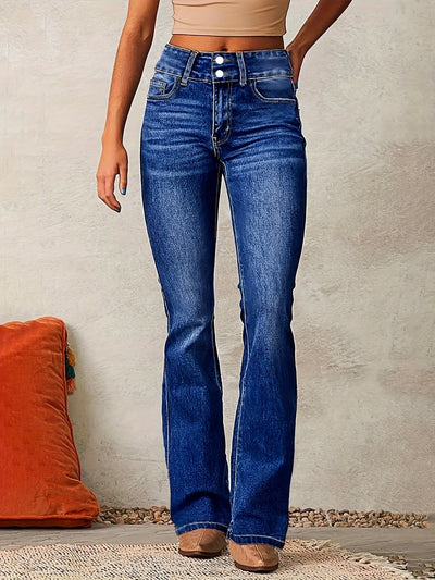 Greta | Dames jeans met hoge taille en wijde pijp