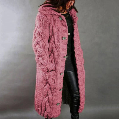 Edith | Warm lang gebreid damesvest voor de winter