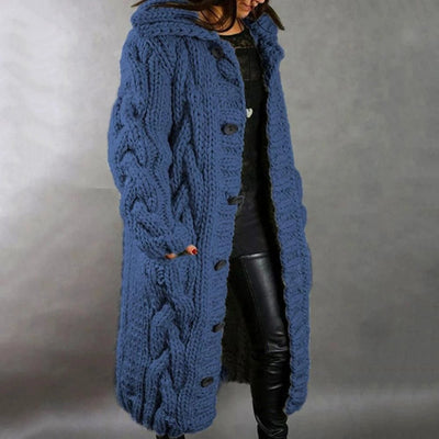 Edith | Warm lang gebreid damesvest voor de winter