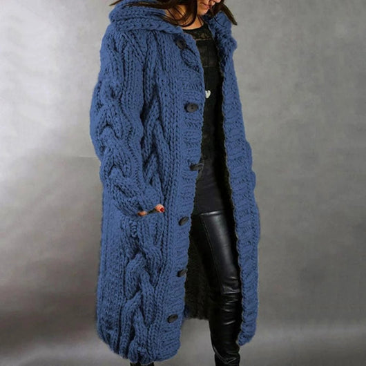 Edith | Warm lang gebreid damesvest voor de winter