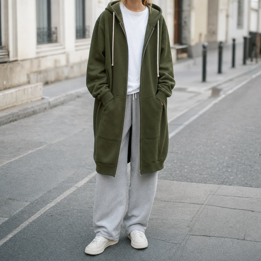 Rowley oversized hoodie met rits