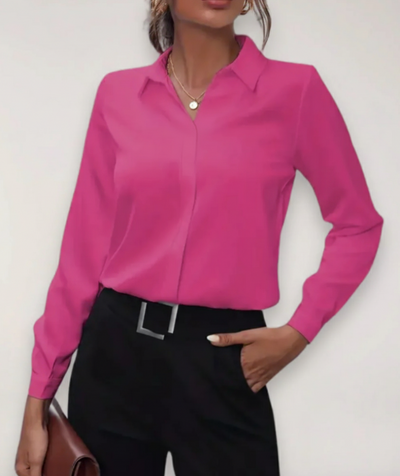 Julia | Dames kantoorblouse met knoopsluiting voor het voorjaar