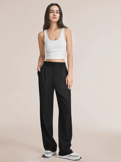 Barbara | Dames broek met hoge taille en wijde pijp