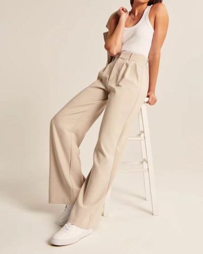 Barbara | Dames broek met hoge taille en wijde pijp