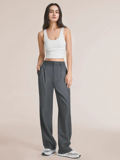 Barbara | Dames broek met hoge taille en wijde pijp