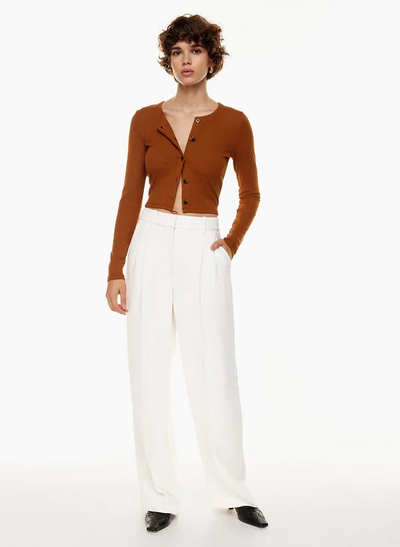 Barbara | Dames broek met hoge taille en wijde pijp