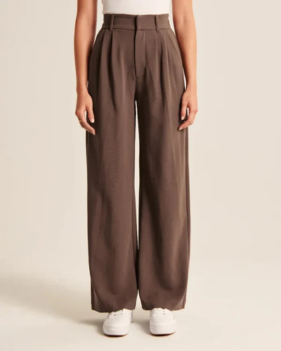 Barbara | Dames broek met hoge taille en wijde pijp