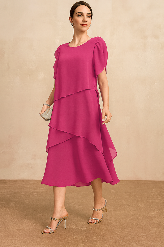 Emilia | Zachte klassieke dames chiffonjurk