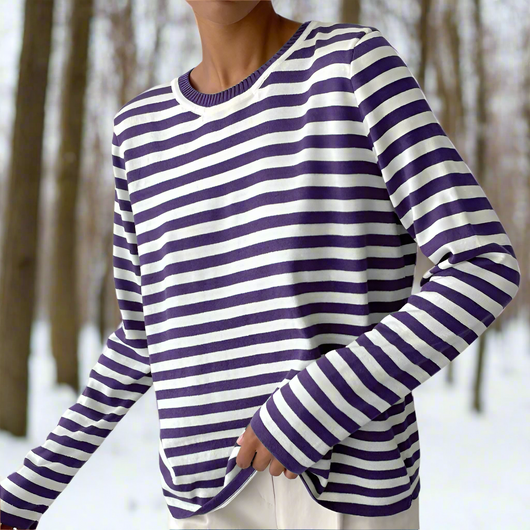 Felicia | Casual gestreept dames shirt met lange mouwen