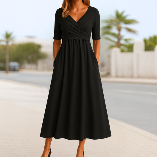 Celeste | Wikkel midi-jurk – elegante jurk