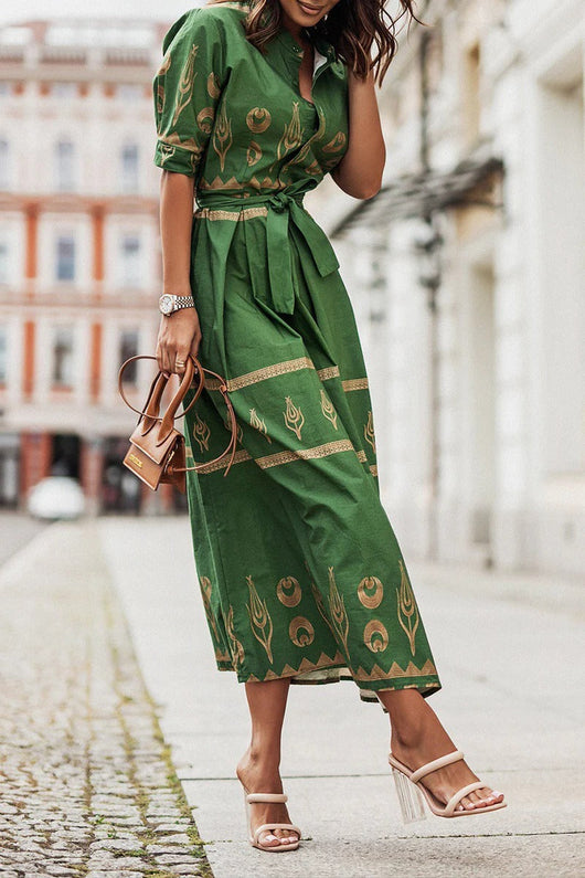 Isabella | Boho midi-jurk met ceintuur – casual zomerjurk