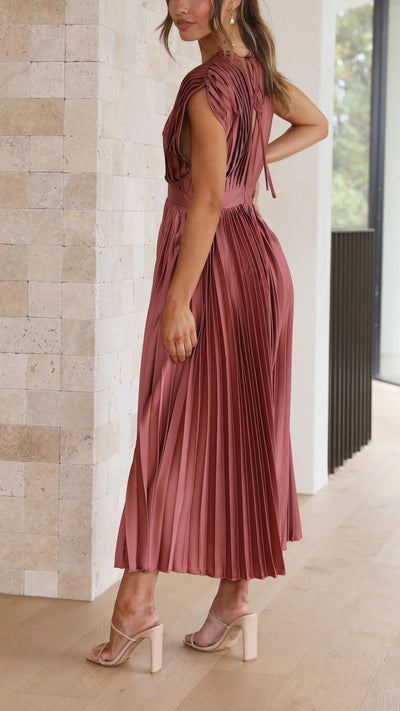 Juliette | Geplisseerde midi-jurk met strikband – casual zomerjurk