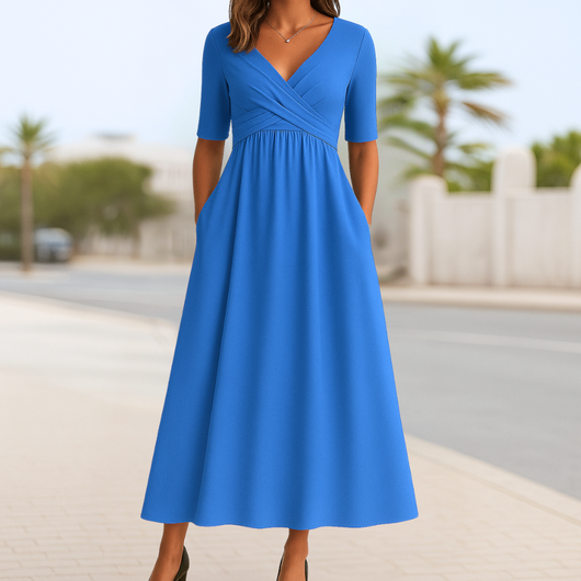 Celeste | Wikkel midi-jurk – elegante jurk
