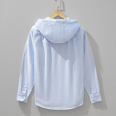 Cassian hoodie-overhemd van linnen-katoenmix