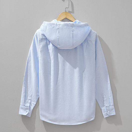 Cassian hoodie-overhemd van linnen-katoenmix