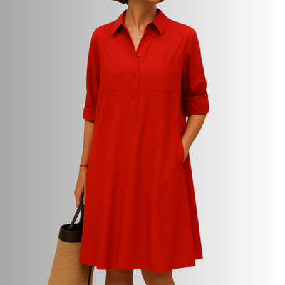 Sophia | A-lijnjurk met knoopsluiting – elegante jurk