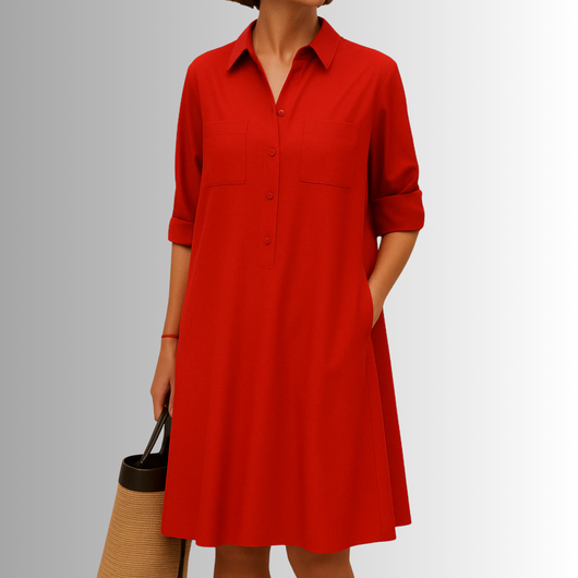 Sophia | A-lijnjurk met knoopsluiting – elegante jurk