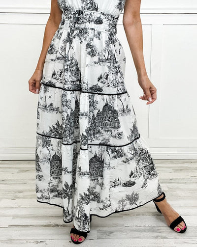 Eliana | Gelaagde maxijurk met print – casual jurk