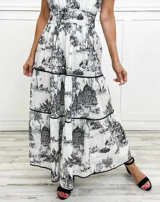 Eliana | Gelaagde maxijurk met print – casual jurk