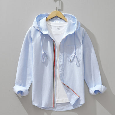 Cassian hoodie-overhemd van linnen-katoenmix
