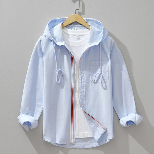 Cassian hoodie-overhemd van linnen-katoenmix