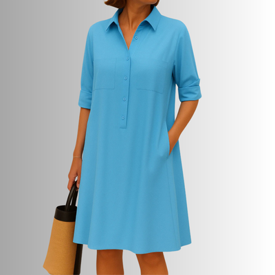 Sophia | A-lijnjurk met knoopsluiting – elegante jurk