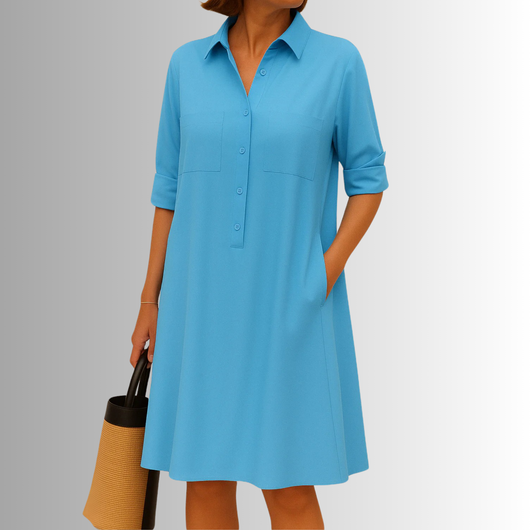 Sophia | A-lijnjurk met knoopsluiting – elegante jurk
