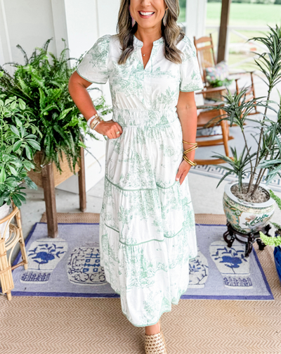 Eliana | Gelaagde maxijurk met print – casual jurk