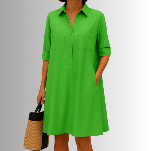 Sophia | A-lijnjurk met knoopsluiting – elegante jurk