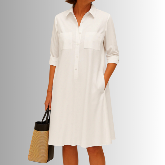 Sophia | A-lijnjurk met knoopsluiting – elegante jurk