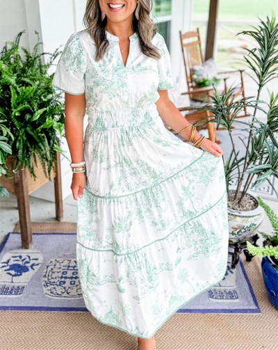 Eliana | Gelaagde maxijurk met print – casual jurk