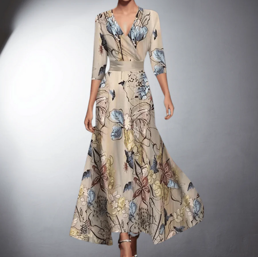 Isadora | Maxijurk met print – elegante jurk