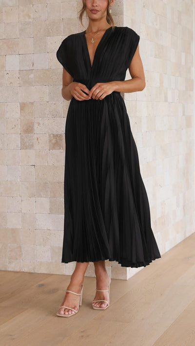 Juliette | Geplisseerde midi-jurk met strikband – casual zomerjurk