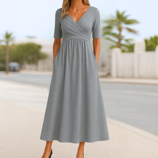 Celeste | Wikkel midi-jurk – elegante jurk