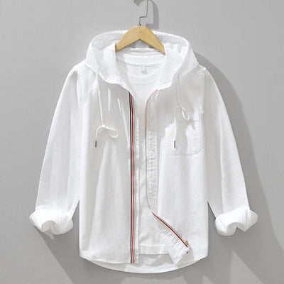Cassian hoodie-overhemd van linnen-katoenmix