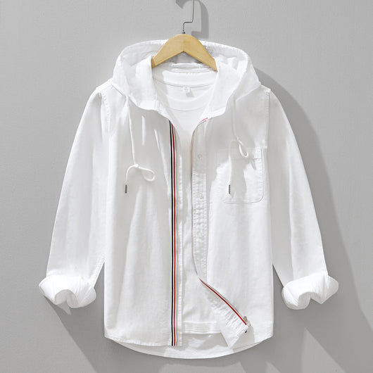 Cassian hoodie-overhemd van linnen-katoenmix