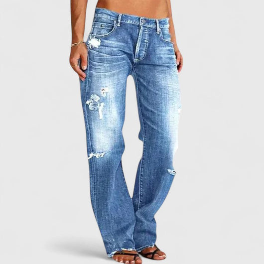 Frieda | Dames vintage jeans met losse pasvorm en wassing