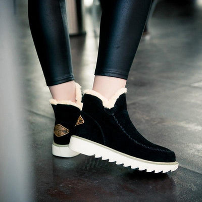 Elfriede | Dames instap enkellaarsjes met plateau en naaddetails