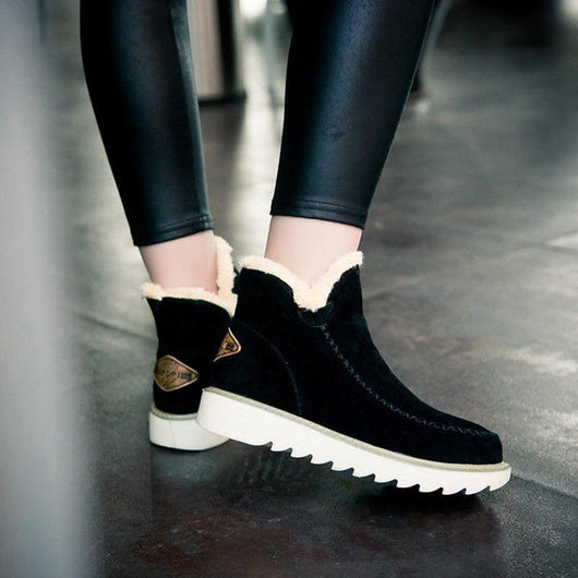 Elfriede | Dames instap enkellaarsjes met plateau en naaddetails