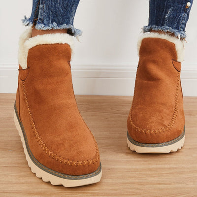 Elfriede | Dames instap enkellaarsjes met plateau en naaddetails