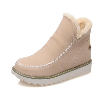 Elfriede | Dames instap enkellaarsjes met plateau en naaddetails