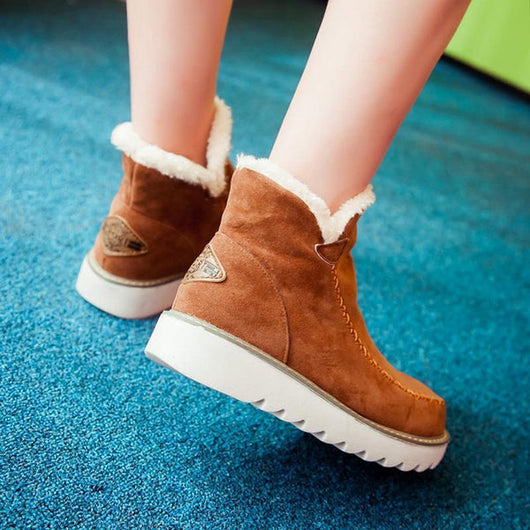 Elfriede | Dames instap enkellaarsjes met plateau en naaddetails