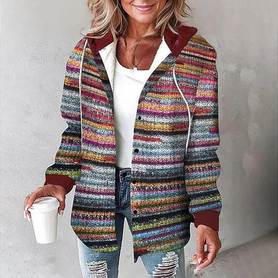 Annika | Casual dames winterjack met capuchon en ruitdessin